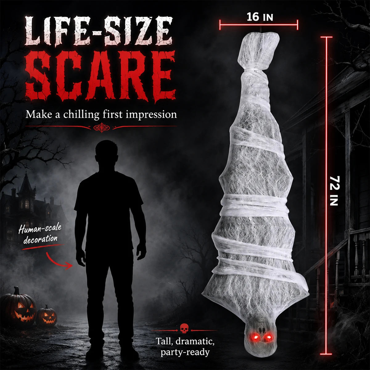 Electric Animated Upside Down Zombie Mummy Halloween Decor