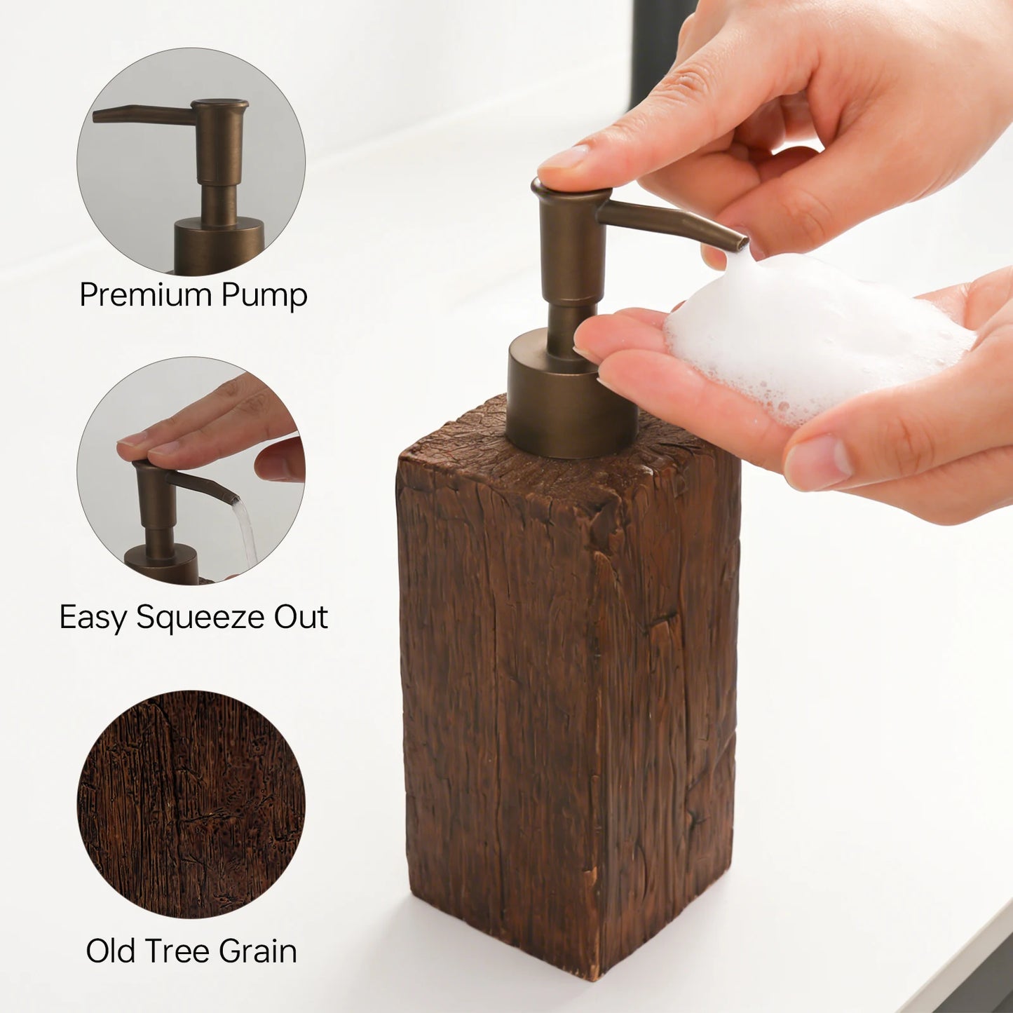 Bathroom Accessory Set 4-Piece Dispenser Toothbrush Holder Tumbler Soap Dish