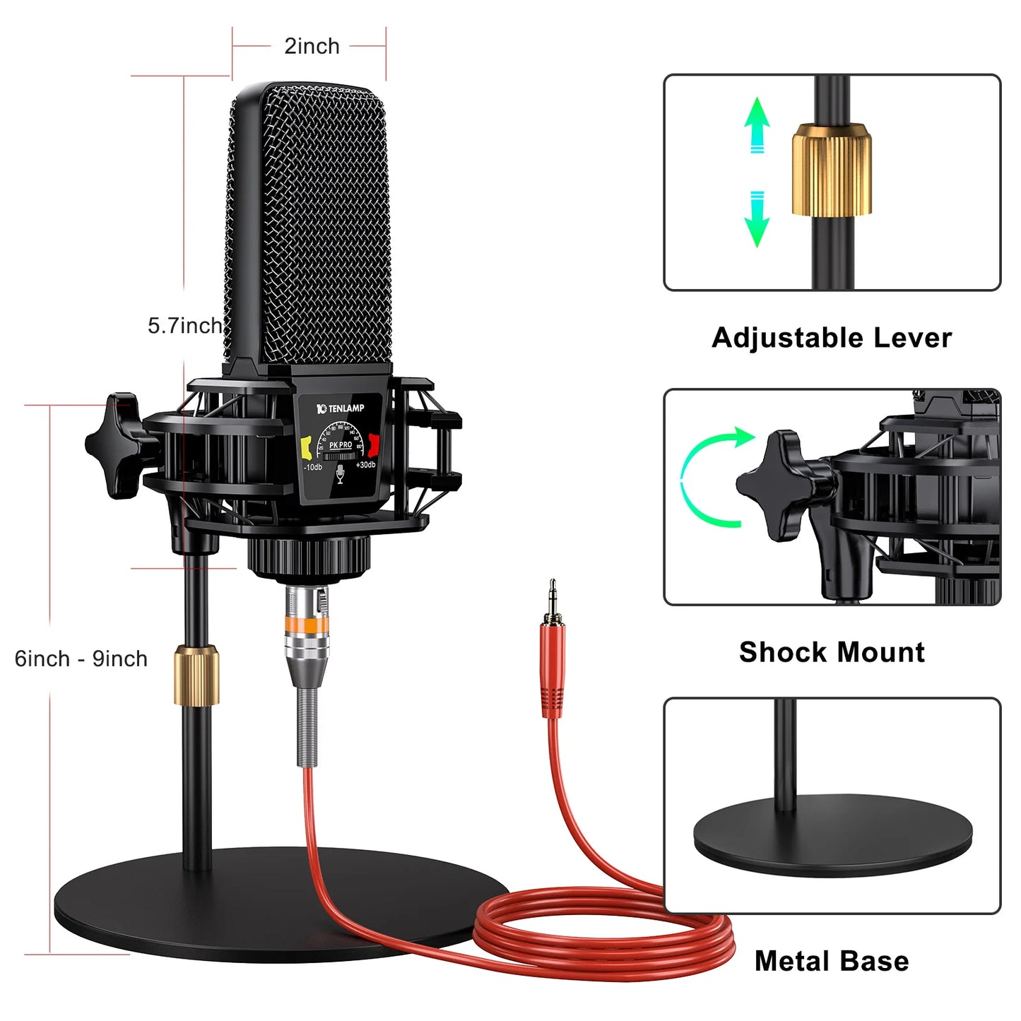 Tenlamp G10 PKPRO 6 Channel USB Podcast Mixer With Mic XLR Interface