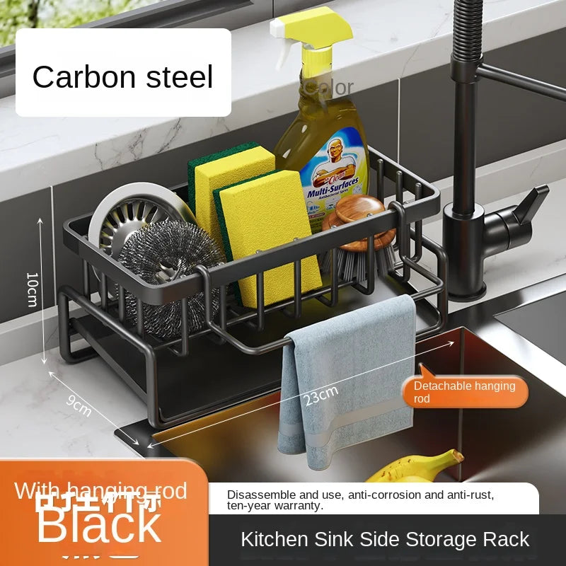 Stainless Steel Sink Drainage Rack and Dishcloth Storage