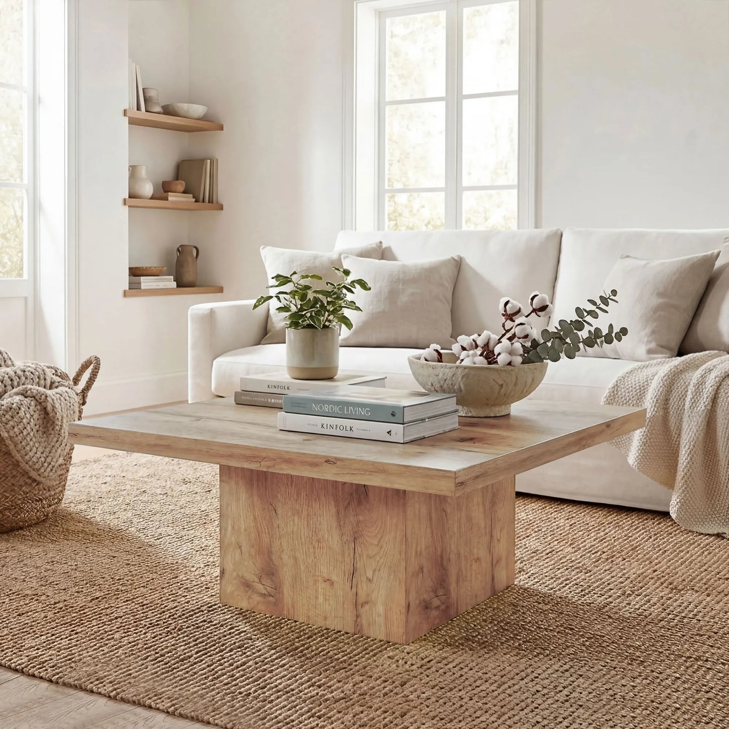 Modern Minimalist Wooden Coffee Table For Living Room Spaces