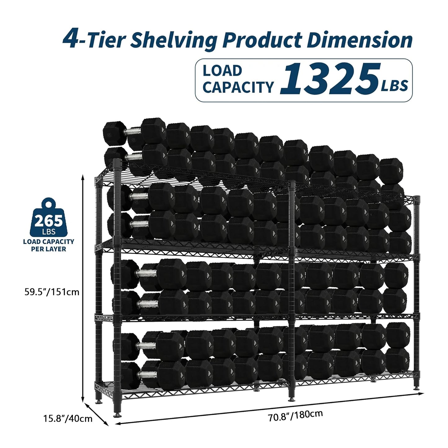 TWISTER.CK Heavy Duty Five Tier Metal Shelving Unit For Kitchen Garage