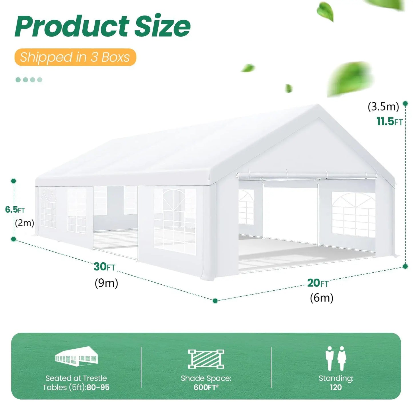 Cobizi CN Heavy Duty Party Gazebo Tent UV Waterproof Wedding
