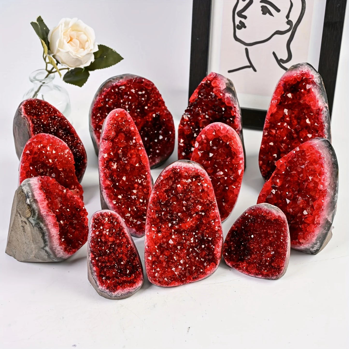 CrystalHola Geode Cut Base Cluster Crystal Decor For Home And Office