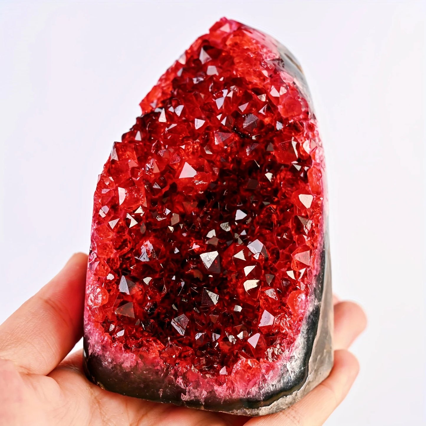 CrystalHola Geode Cut Base Cluster Crystal Decor For Home And Office