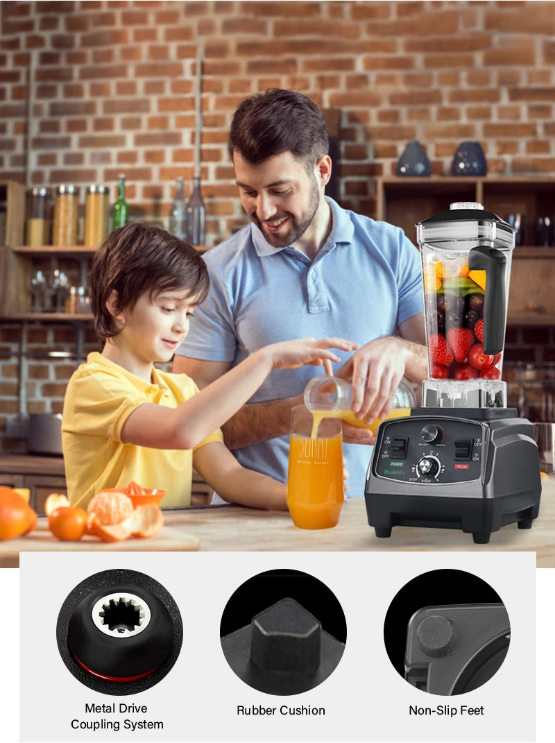 Biolomix 3HP 2200W Heavy Duty Timer Blender Mixer Juicer
