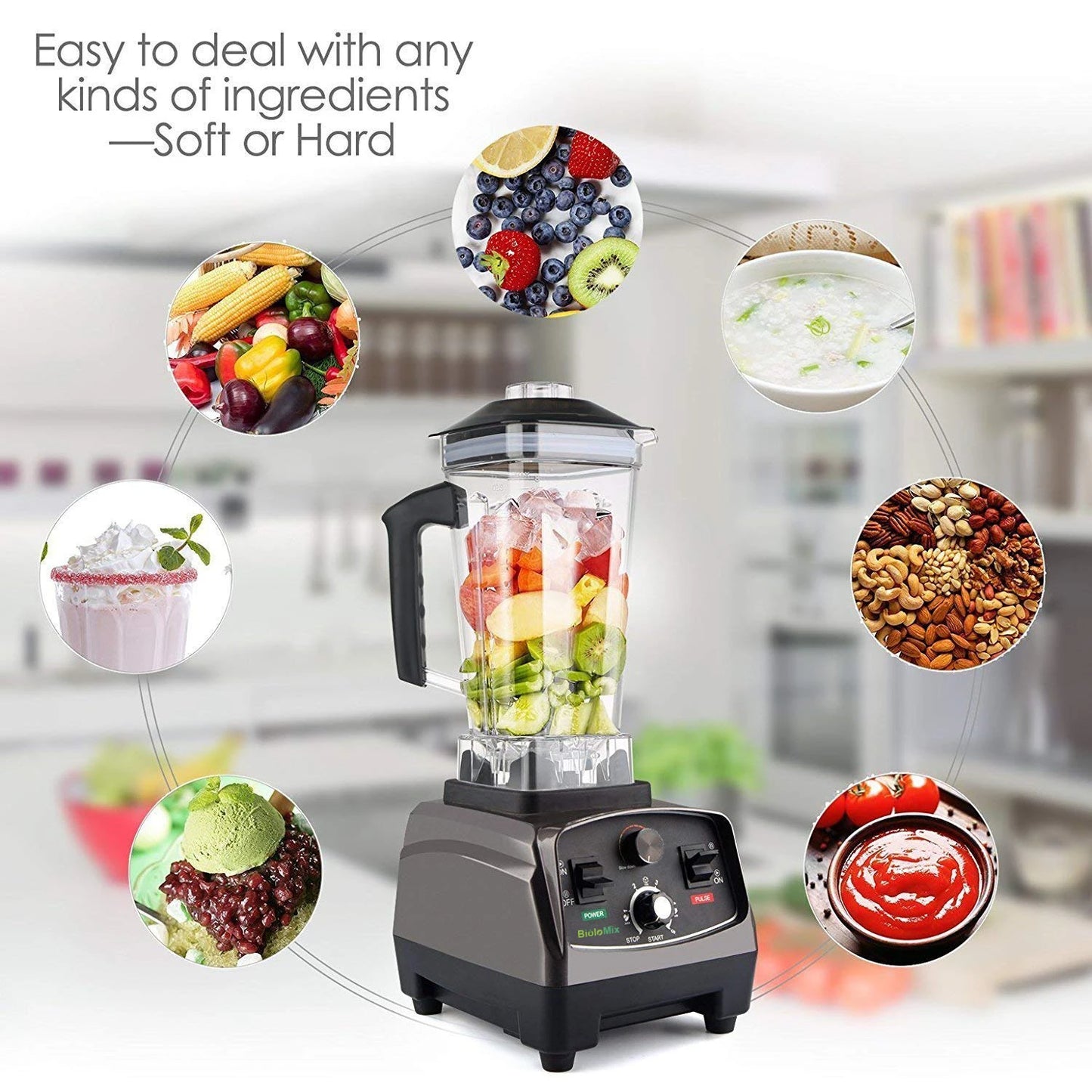 Biolomix 3HP 2200W Heavy Duty Timer Blender Mixer Juicer