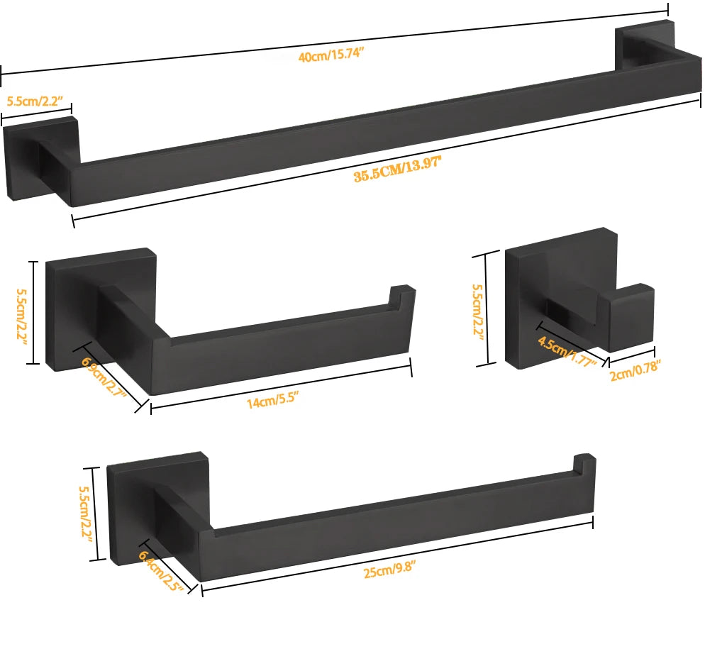 DQOK Stainless Steel Bathroom Hardware Set Bath Accessories