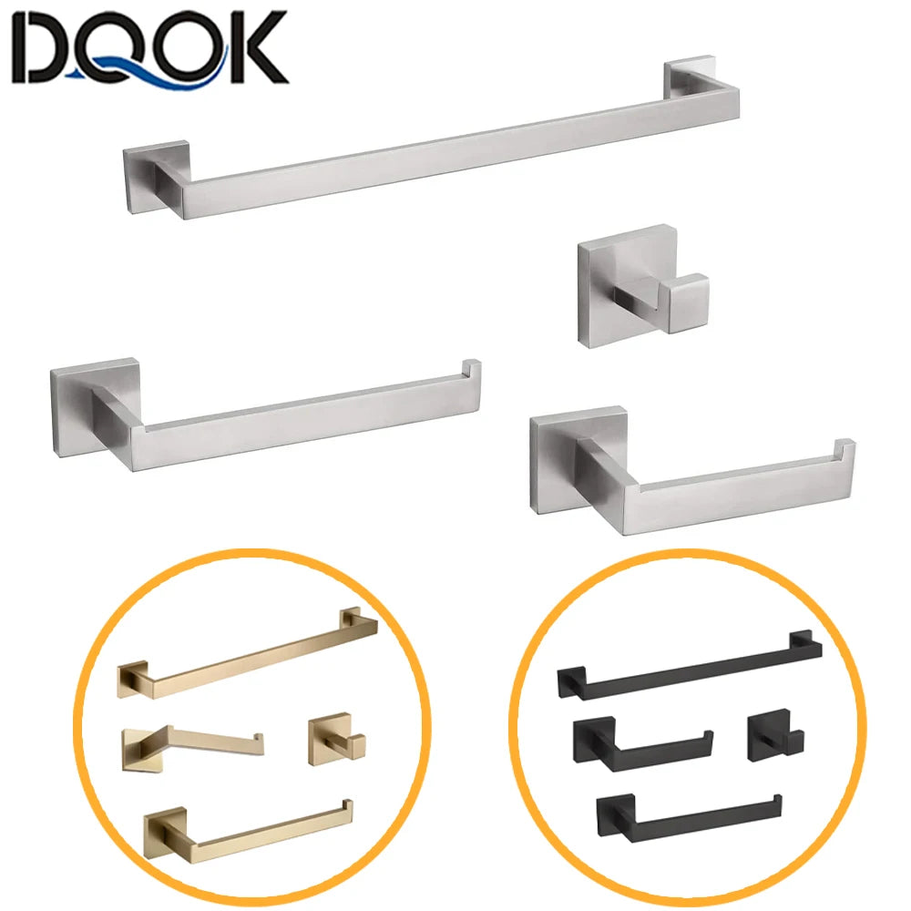 DQOK Stainless Steel Bathroom Hardware Set Bath Accessories