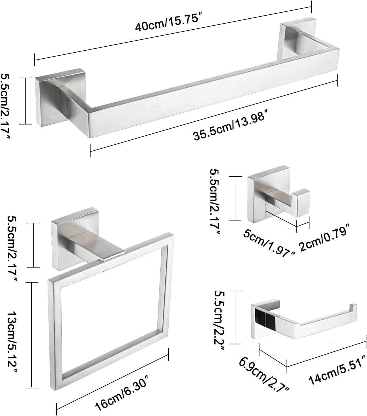 DQOK Stainless Steel Bathroom Hardware Set Bath Accessories