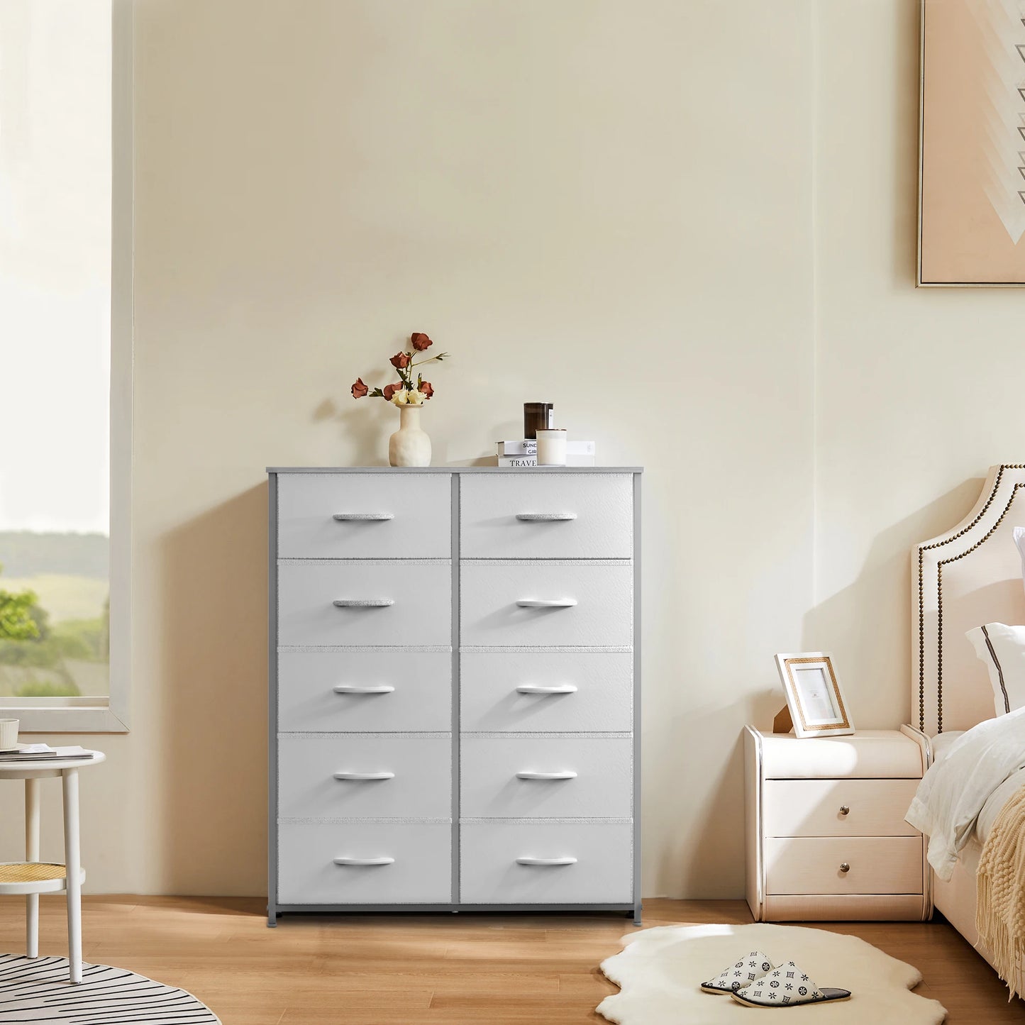 JHK Wardrobes For Bedroom With Fabric Drawers Storage Cabinet