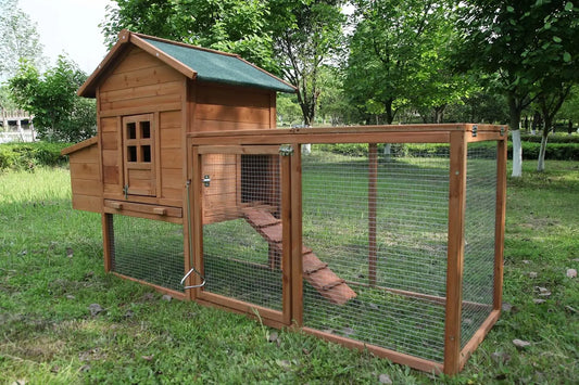 Outdoor Chicken Coop For 2 To 4 Chickens Wooden Hen House Asphalt Roof