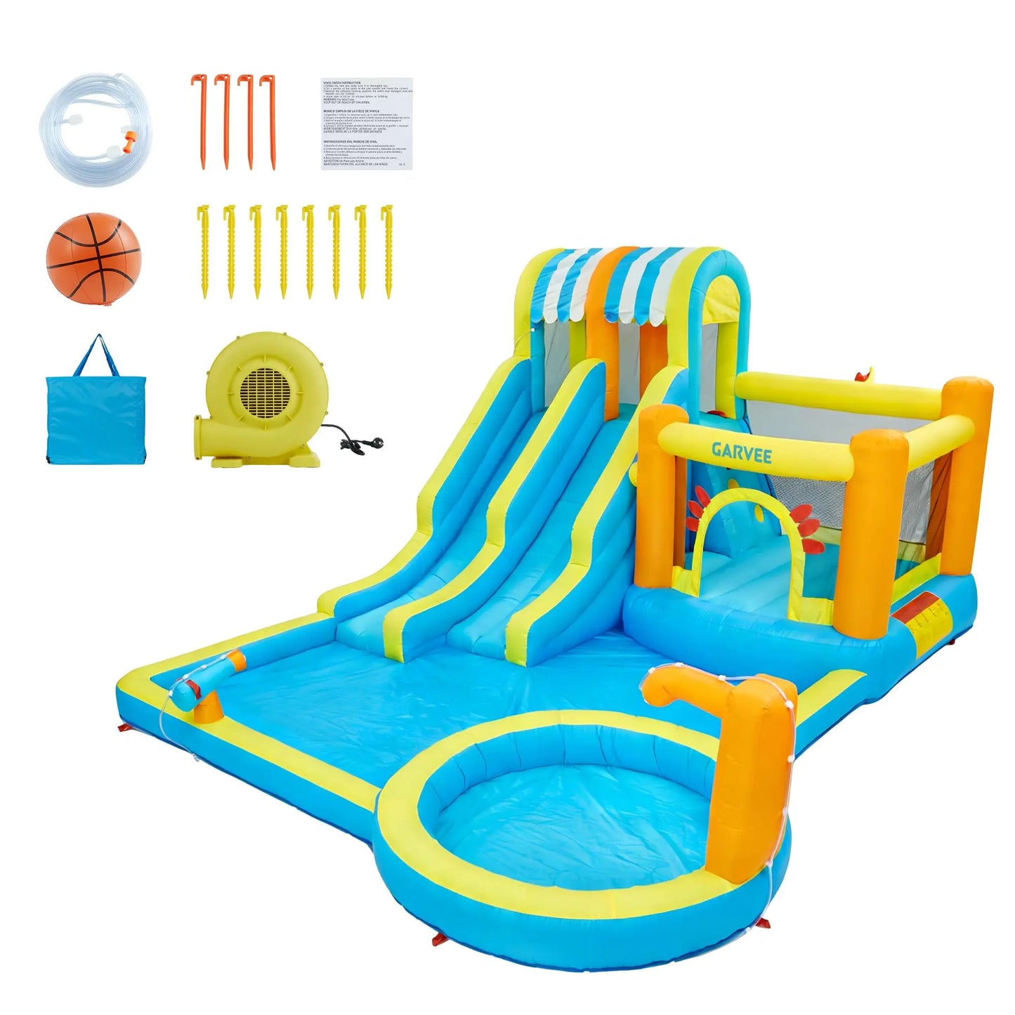 Himiss Eight In One Inflatable Water Slide Bounce House Blower