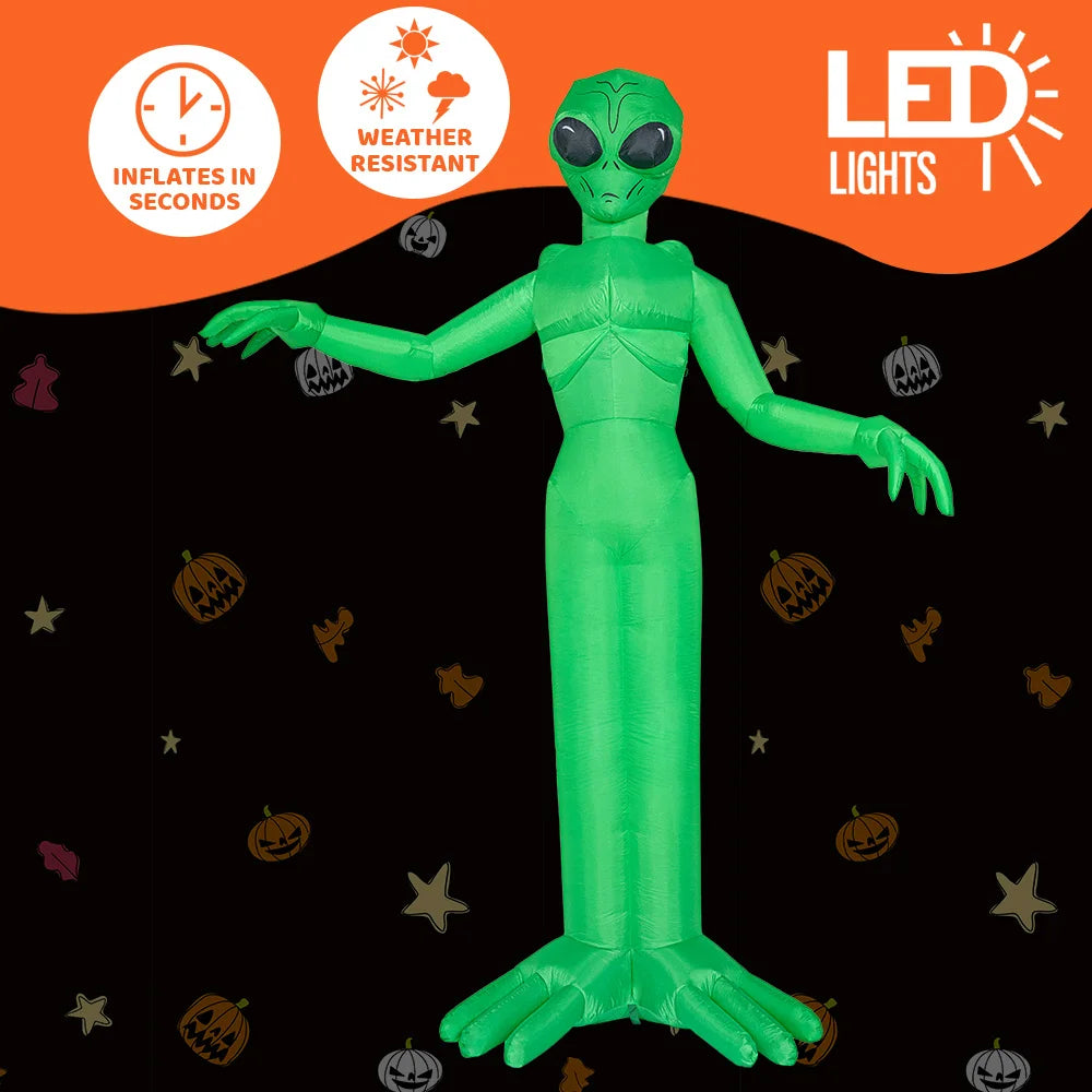 Joyfy Halloween Alien Inflatable Outdoor Decor with LED Lights