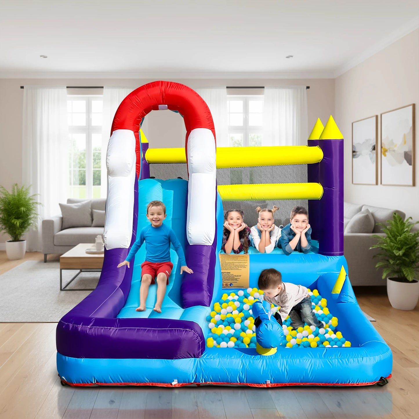 RTS Inflatable Water Slide With Splash Pool And Climbing Wall