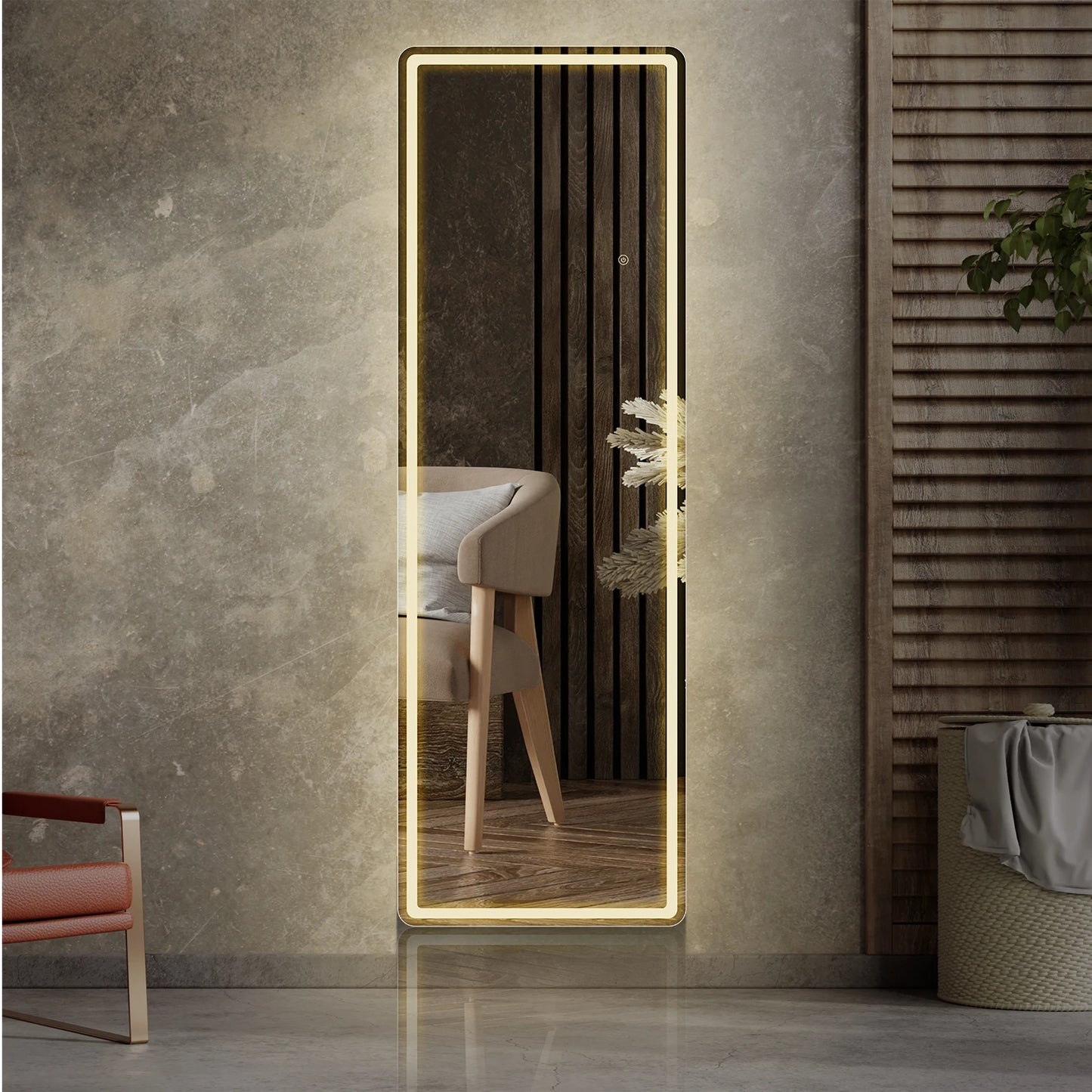 JHK Full Length LED Light Mirror With Aluminum Alloy Frame