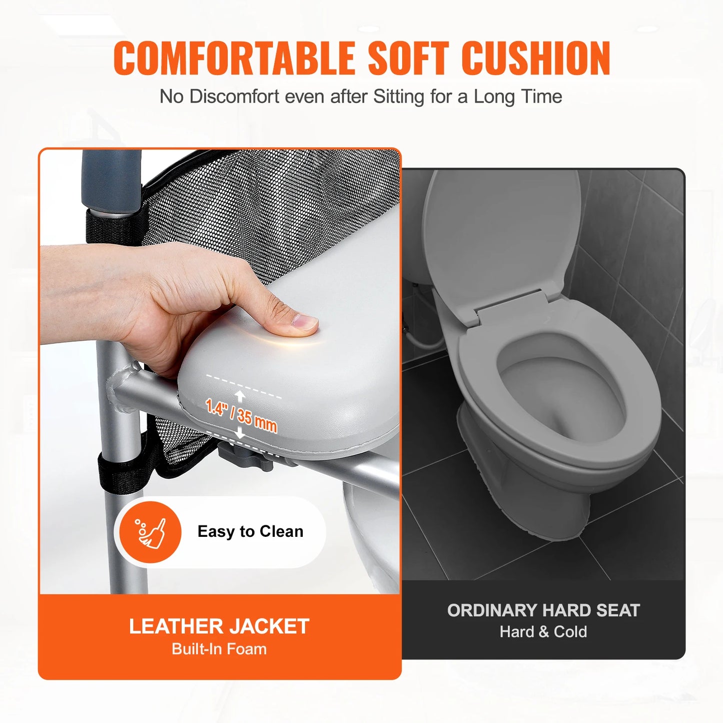 SucceBuy Raised Toilet Seat With Seven Position Height Adjustment 350lbs