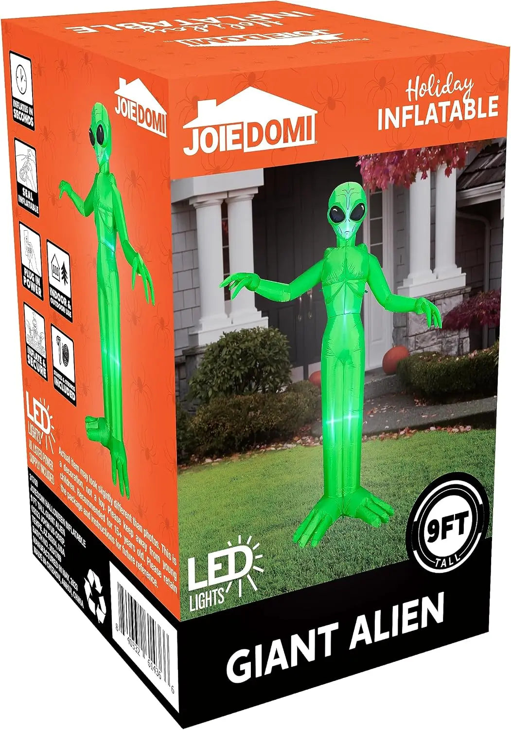 Joyfy Halloween Alien Inflatable Outdoor Decor with LED Lights