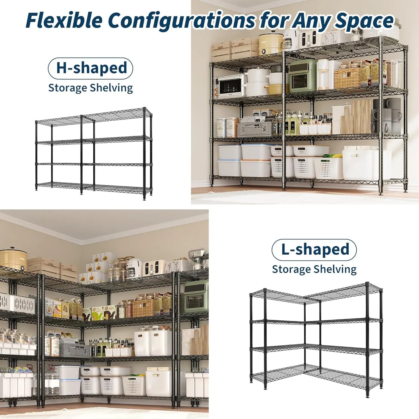 TWISTER.CK Heavy Duty Five Tier Metal Shelving Unit For Kitchen Garage