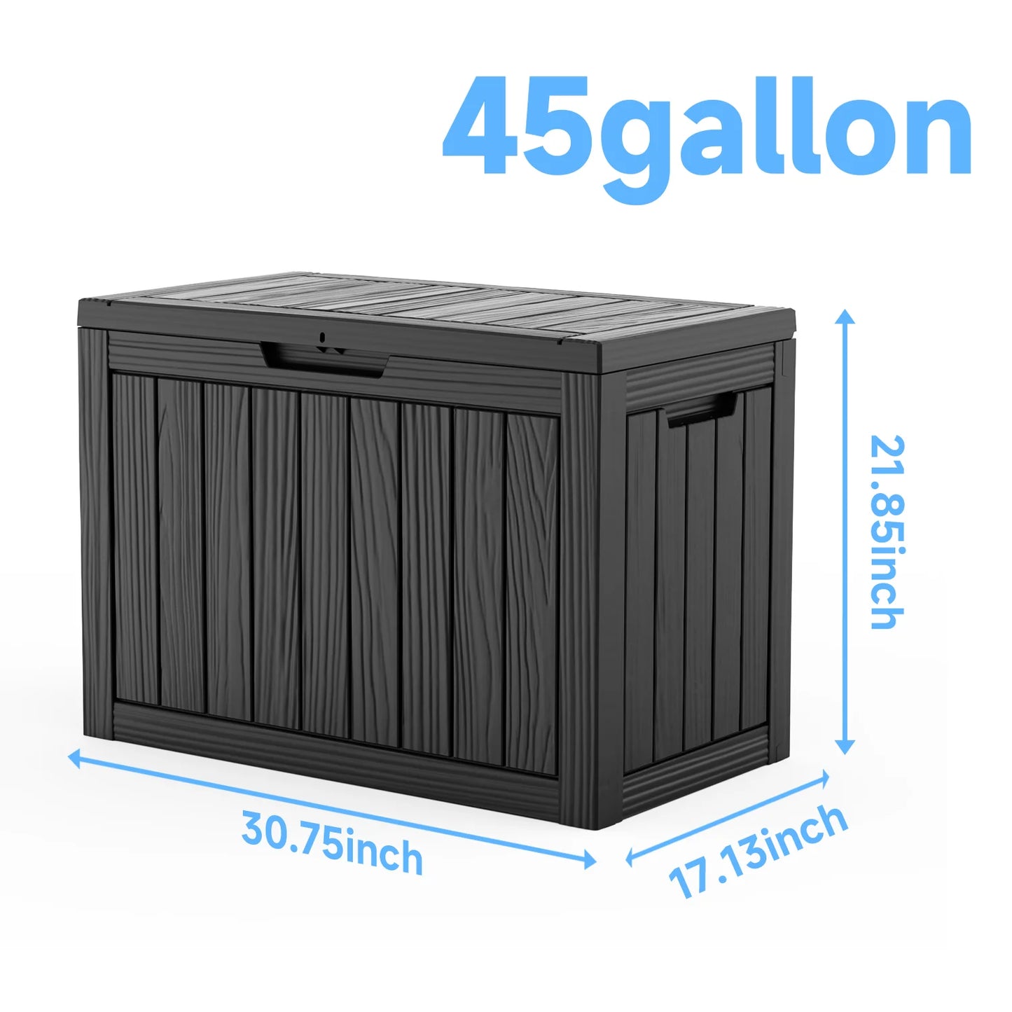 Weatherproof Outdoor Resin Deck Box Lockable Storage Container