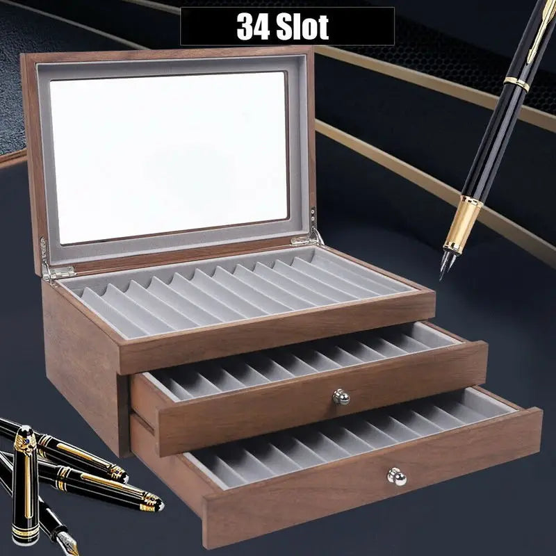 Premium Wood Pen Storage Cabinet With Drawer For Office Organization