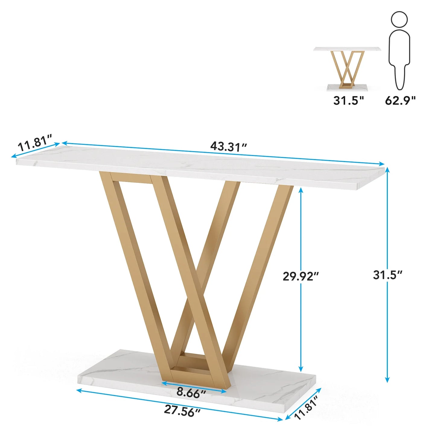 Tribesigns Modern Industrial Console Table For Entryway Living Room
