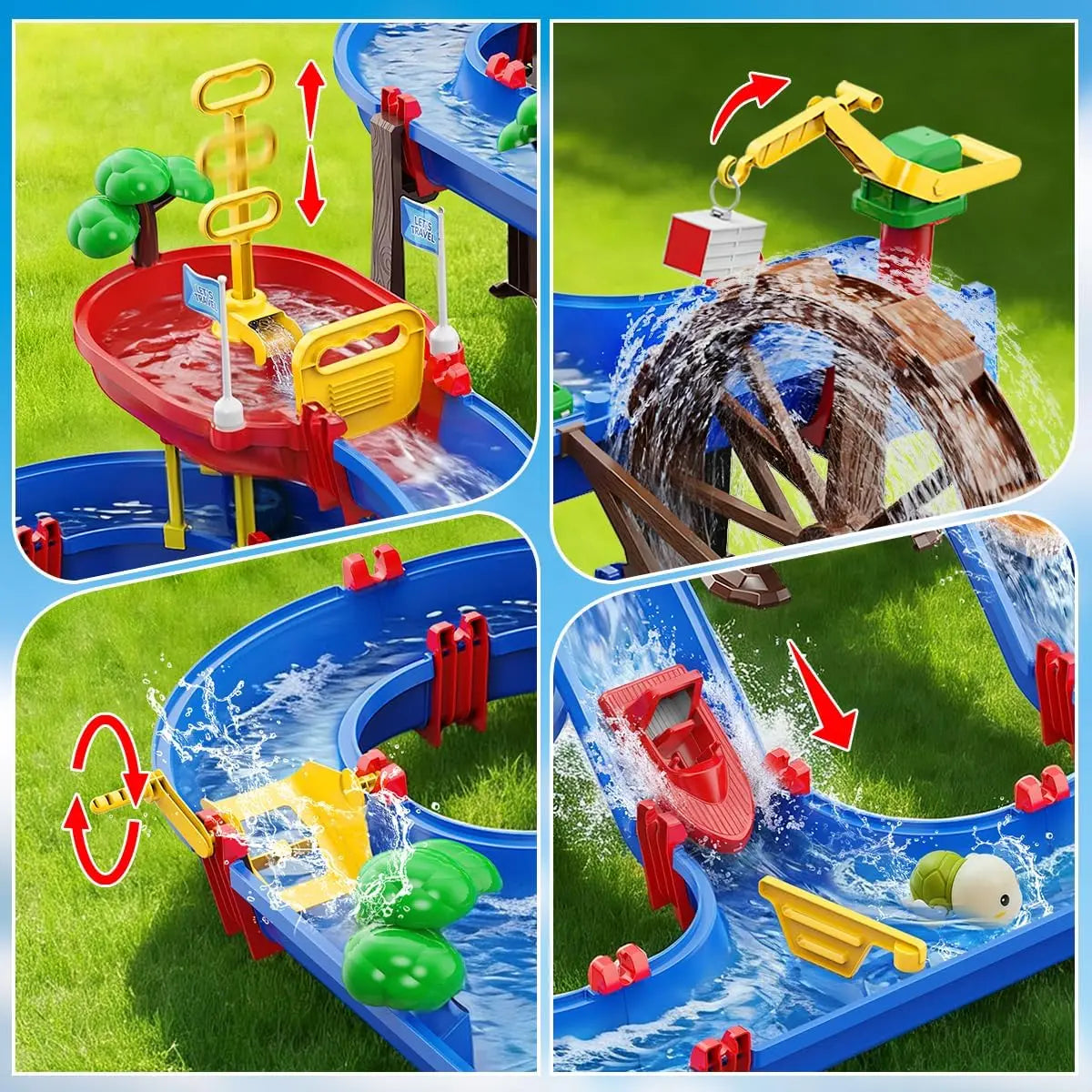 Vatos Two Tier Water Wheel Kids Outdoor Water Table Playset
