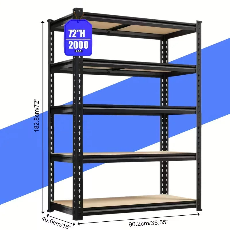 Heavy Duty 2000Lbs Garage Shelving Unit Adjustable Iron Storage Rack