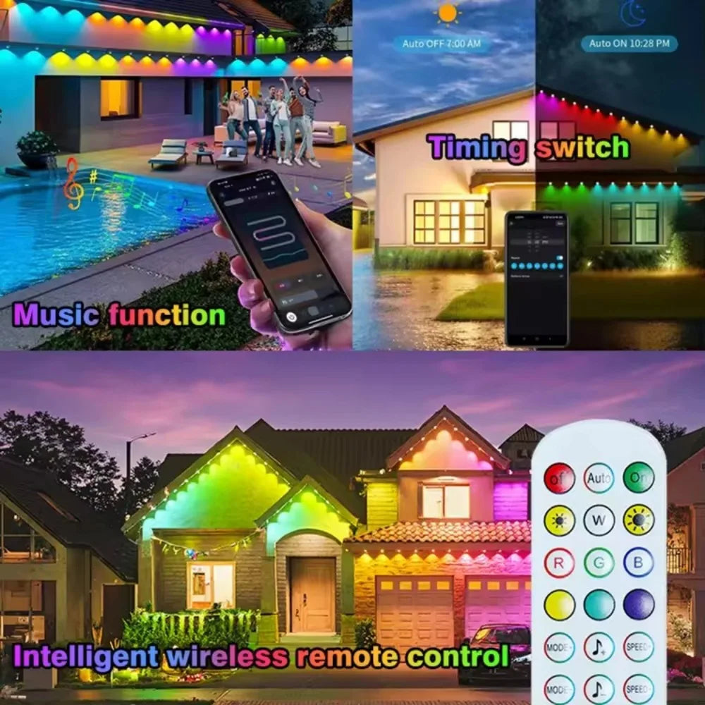 MIMIRGB Smart Outdoor Eaves Lights IP67 Waterproof With App Control