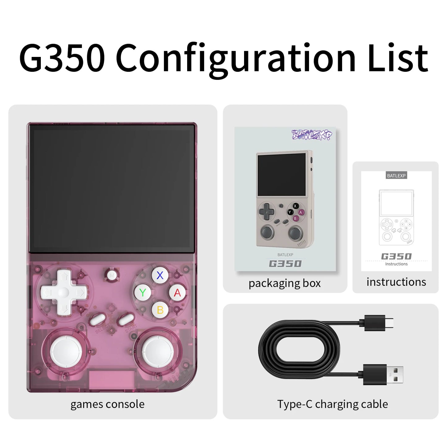 BATLEXP G350 Handheld Retro Game Console With Dual Joystick