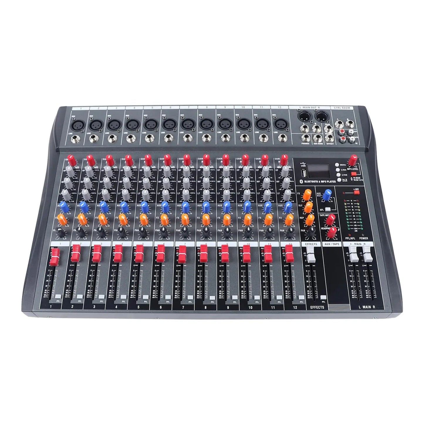 12 Channel DJ Mixer Studio Console With USB Audio Interface