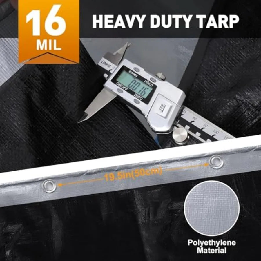 Heavy Duty Waterproof Tarp With Rustproof Grommets UV Protection