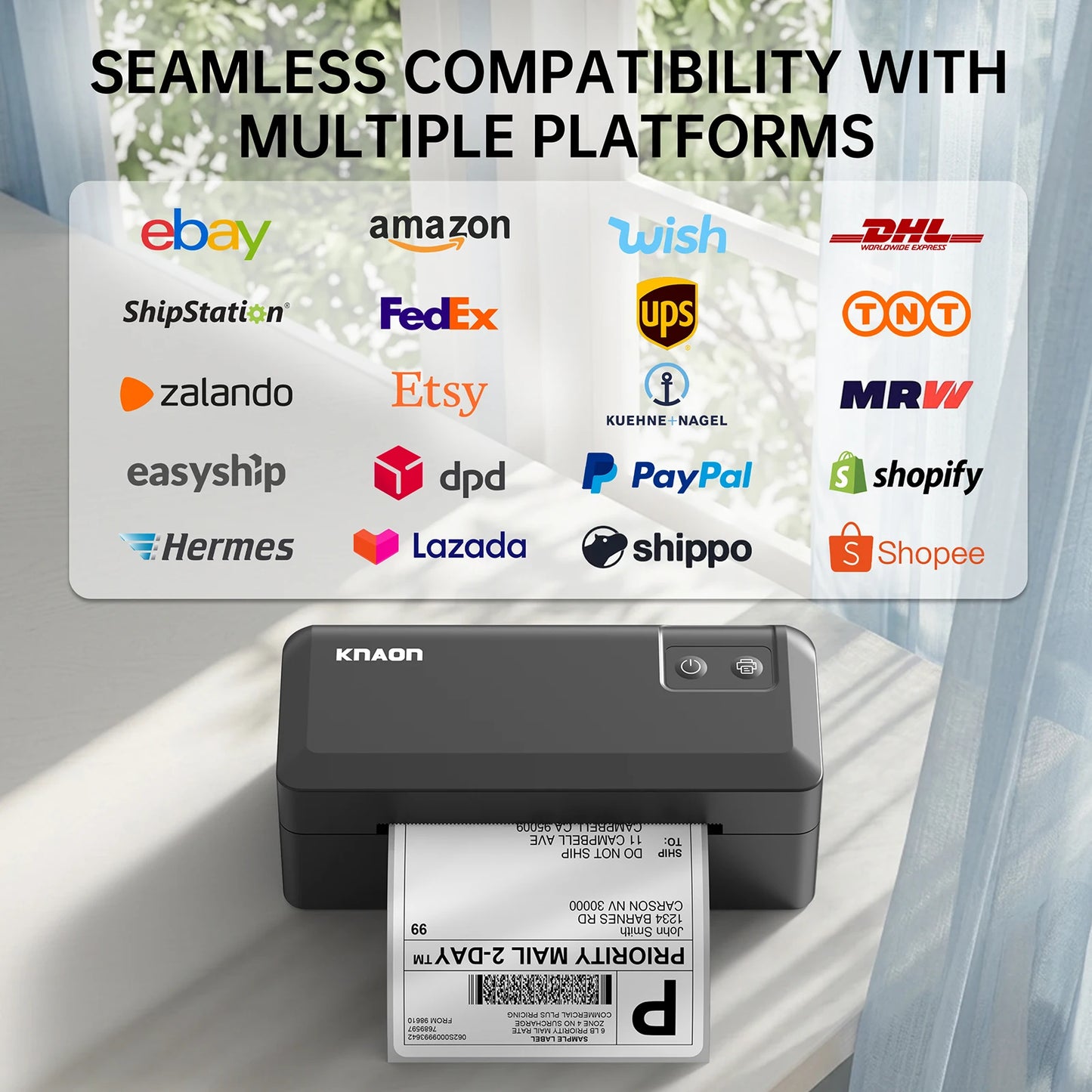 Knaon Thermal Shipping Label Printer Bluetooth for Small Business