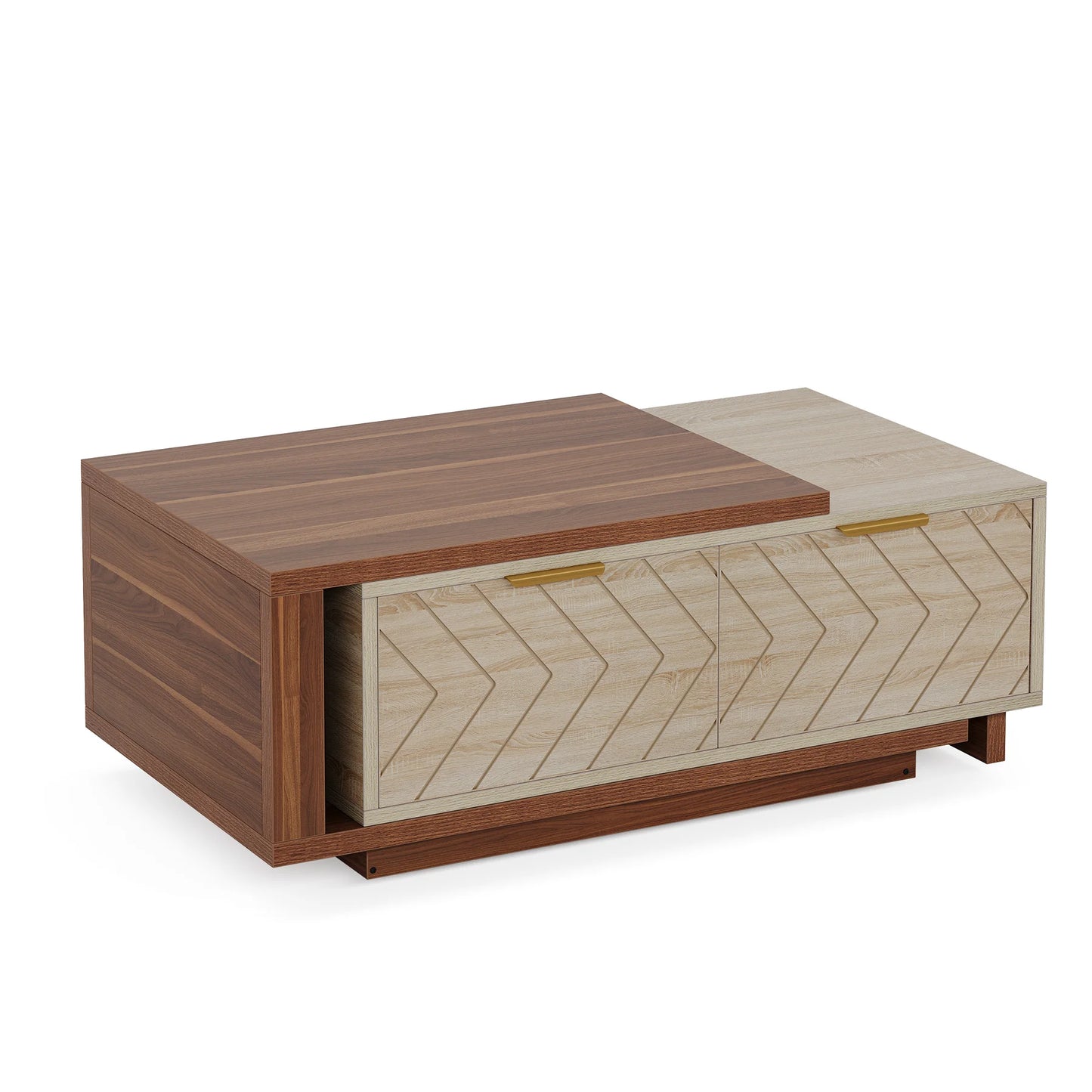 Tribesigns Extendable Coffee Table With Two Storage Drawers