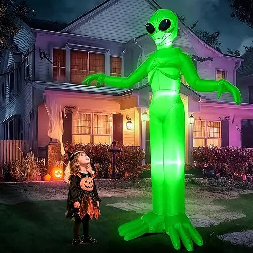 Joyfy Halloween Alien Inflatable Outdoor Decor with LED Lights