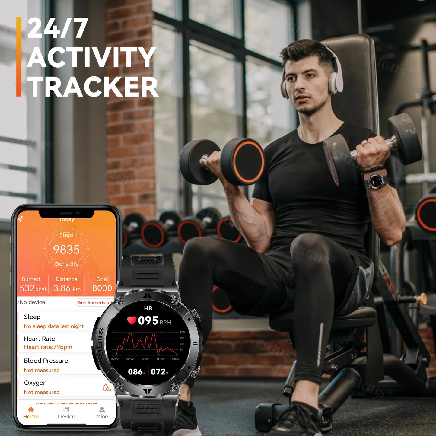 LaNikar Smart Watch Men TFT Display Bluetooth Blood Pressure