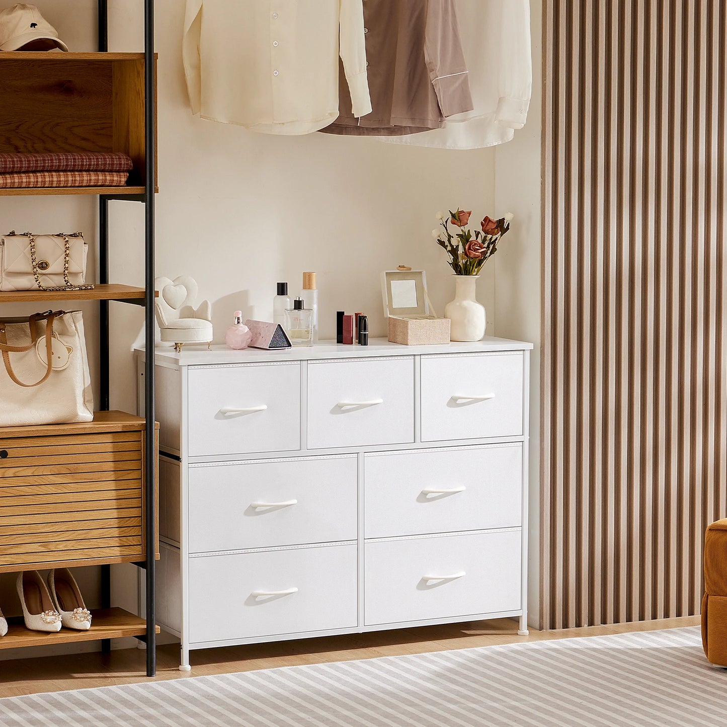 JHK Wardrobes For Bedroom With Fabric Drawers Storage Cabinet