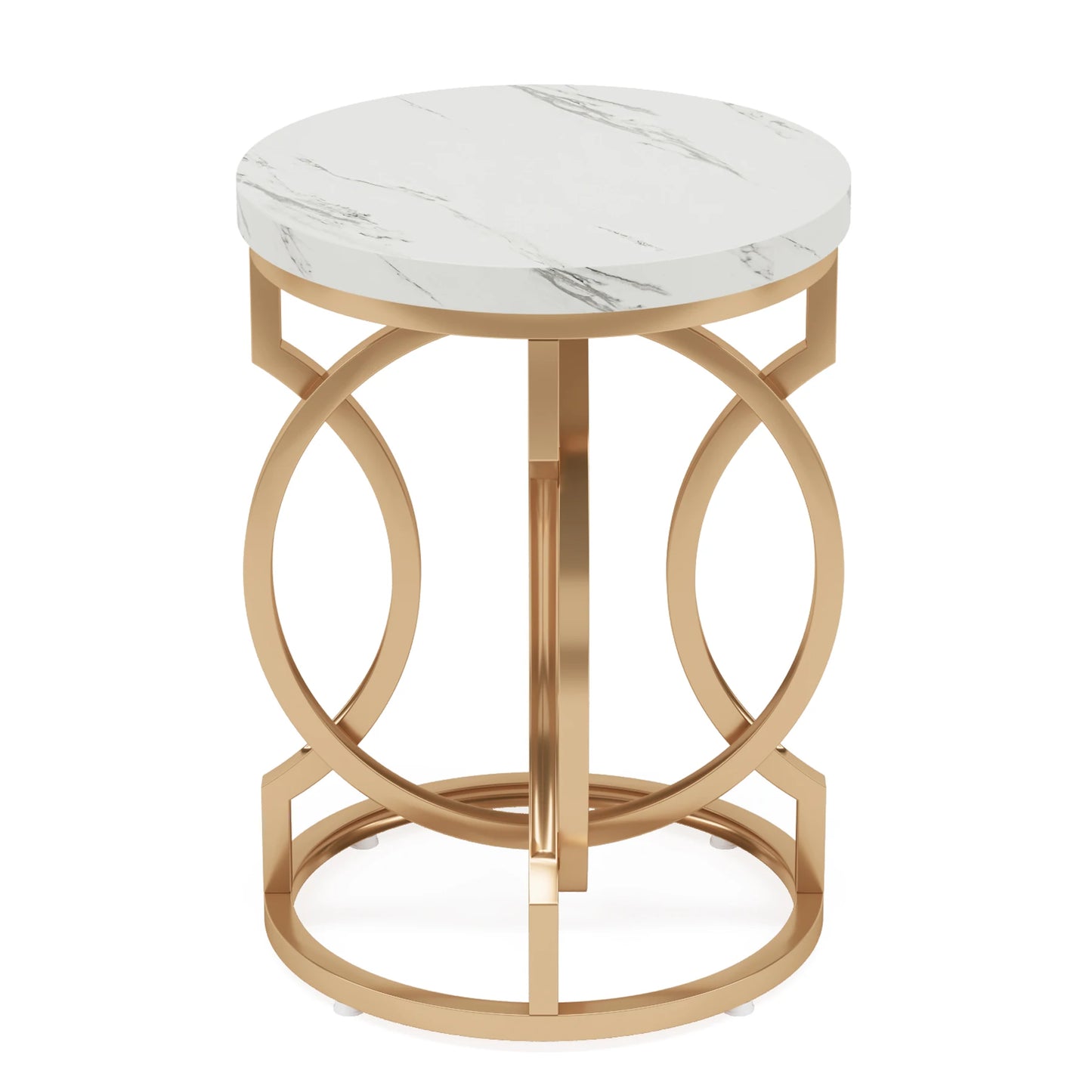 Tribesigns Modern Round Side Table With Thick Wood Top