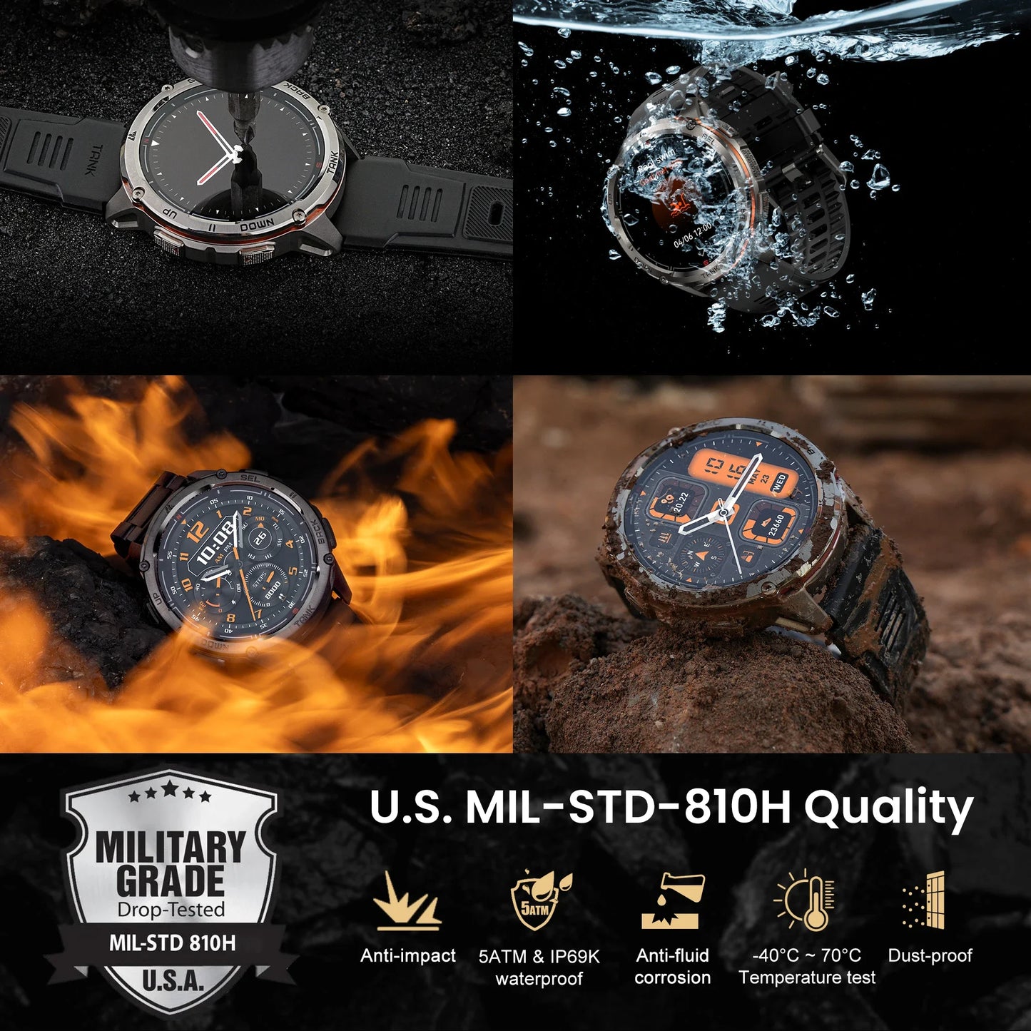 KOSPET Tank T3 Ultra 2 GPS Smartwatch With Bluetooth Calls