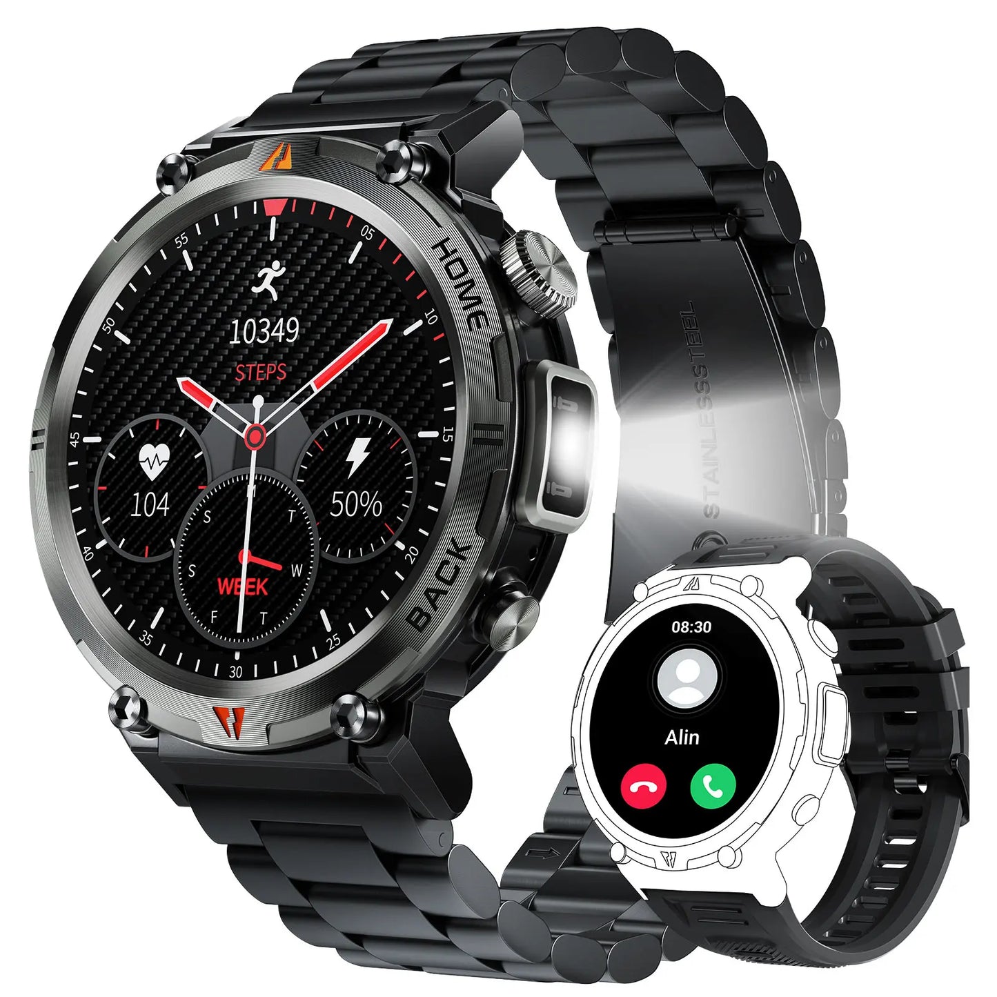 EIGIIS KE3 Bluetooth Smartwatch for Men Full Touch Health Monitor