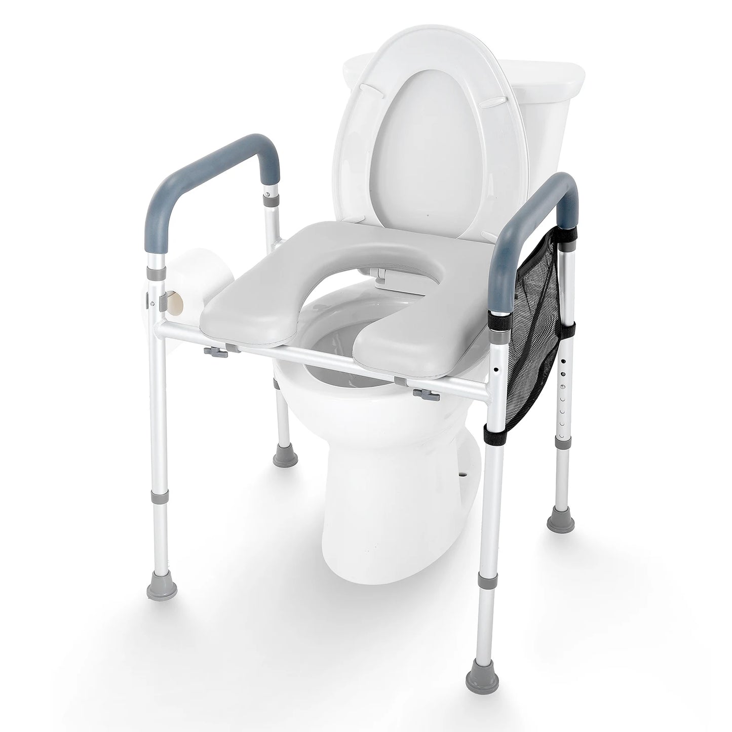 SucceBuy Raised Toilet Seat With Seven Position Height Adjustment 350lbs