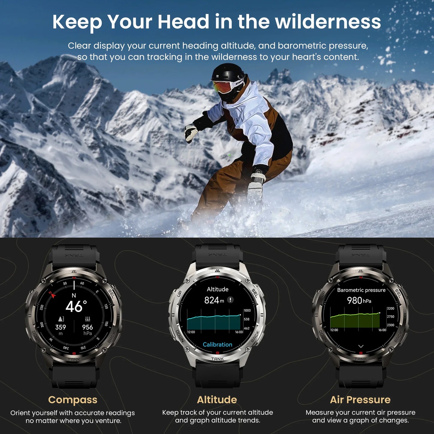 KOSPET Tank T3 Ultra 2 GPS Smartwatch With Bluetooth Calls