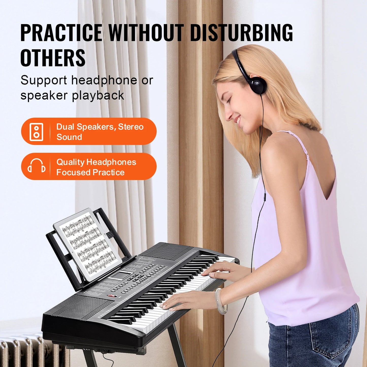 SucceBuy Portable Digital Keyboard Electric Piano For Beginners