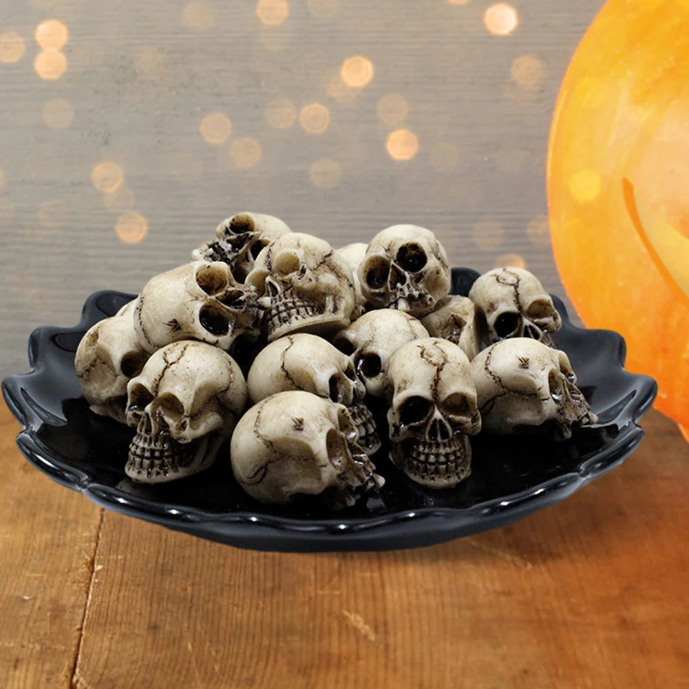 Gothic Resin Skull Statues Halloween Garden Potted Plant Decorations
