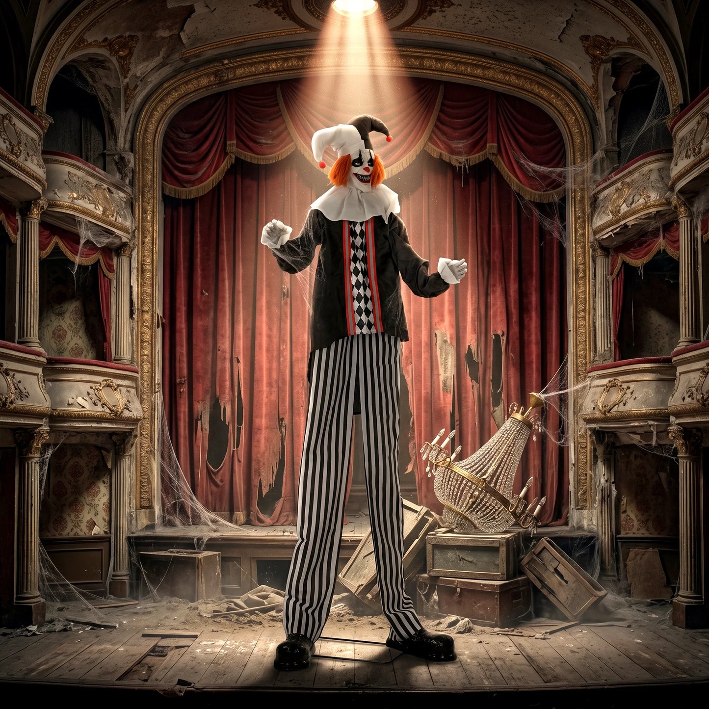 Animated Halloween Clown Decoration With Sound And Touch Activated
