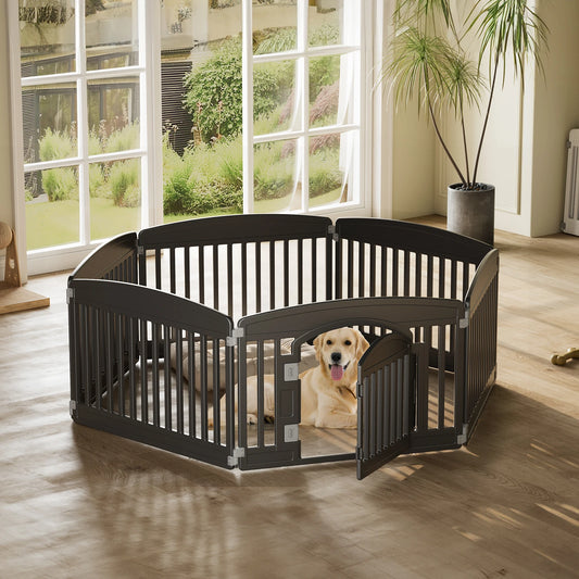 JHK Plastic Dog Playpen Six Panel Portable Indoor Outdoor Fence