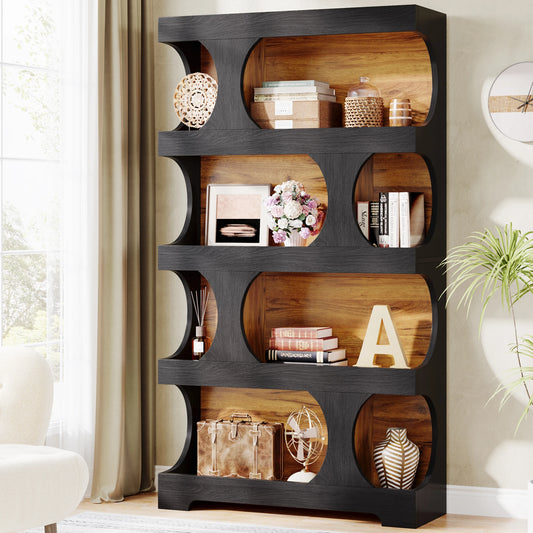 Tribesigns S Shaped 4 Tier Bookcase Freestanding Display Shelves