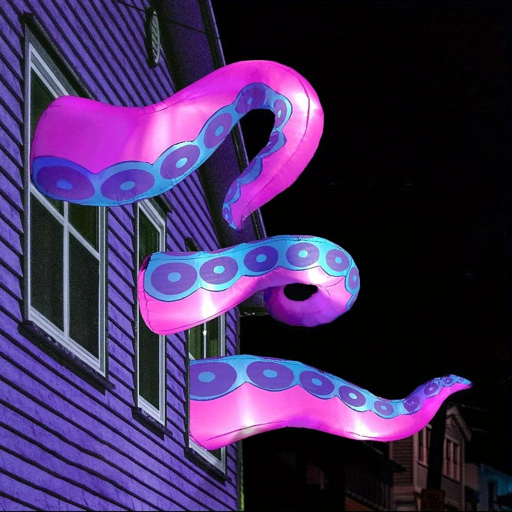 Joyfy Halloween Octopus Tentacle Inflatable Decor With Led Lights