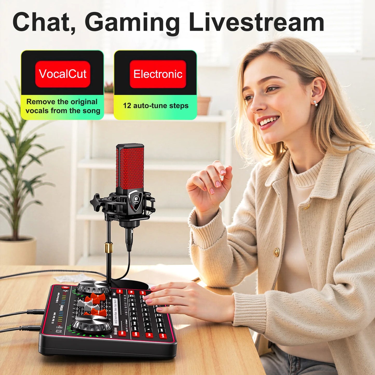 Tenlamp G3 Podcast Kit With USB Mixer And Wireless Mic