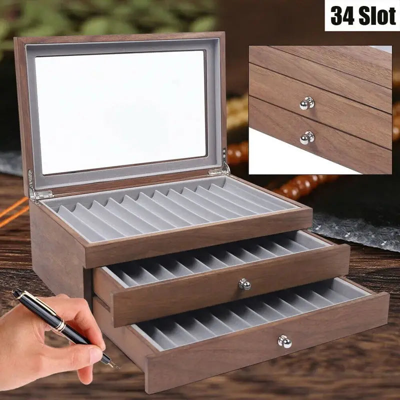 Premium Wood Pen Storage Cabinet With Drawer For Office Organization
